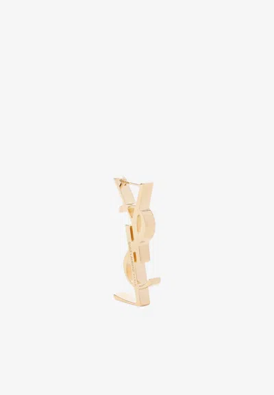 Saint Laurent Cassandre Chunky Logo Single Earring In Gold