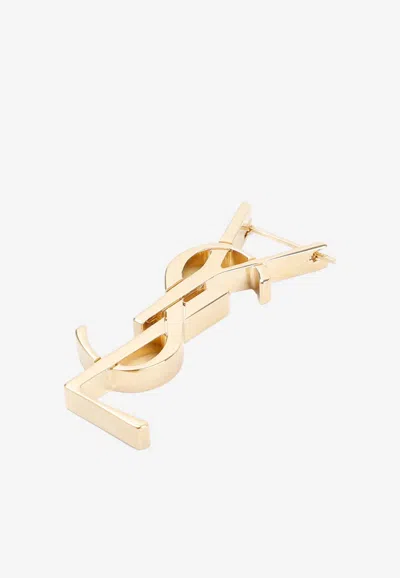 Saint Laurent Cassandre Chunky Logo Single Earring In Gold