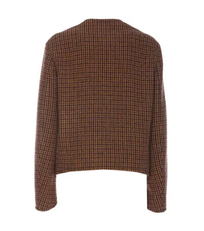Bally Houndstooth Jacket In Brown
