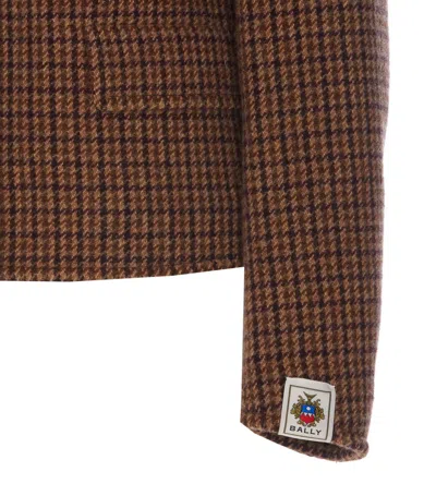 Bally Houndstooth Jacket In Brown