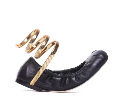 Shop René Caovilla Flat Shoes In Black