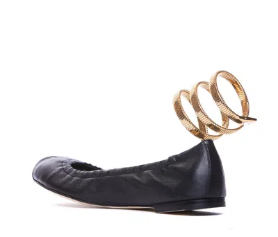 Shop René Caovilla Flat Shoes In Black