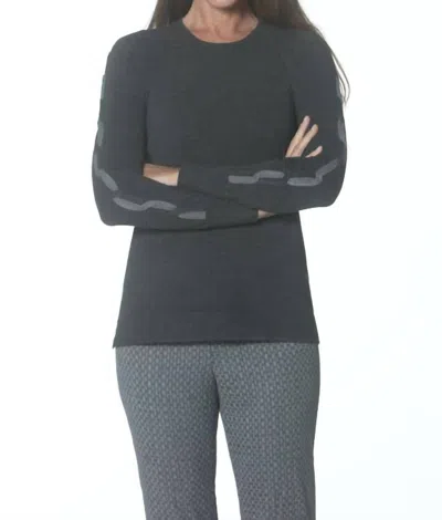 J'envie/eli Cabled Crewneck Sweater In Charcoal In Pink