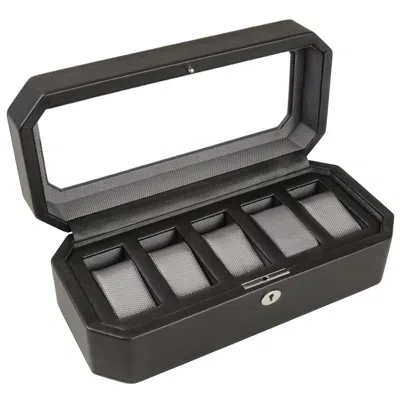 Wolf 4583029 Windsor 5 Piece Watch Box In Black & Grey In Black