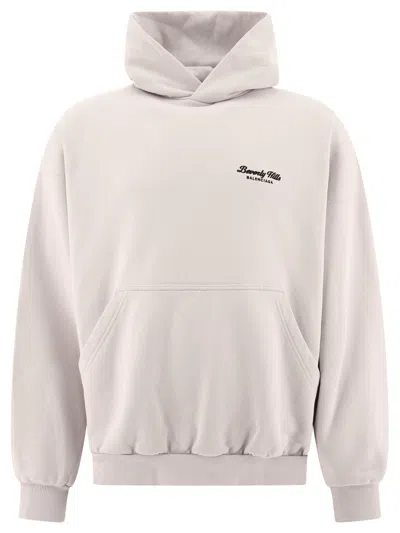 Shop Balenciaga Beverly Hills Oversize Sweatshirts In White