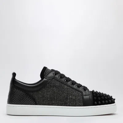 Shop Christian Louboutin Black Louis Junior Spiked Low-top Sneakers
