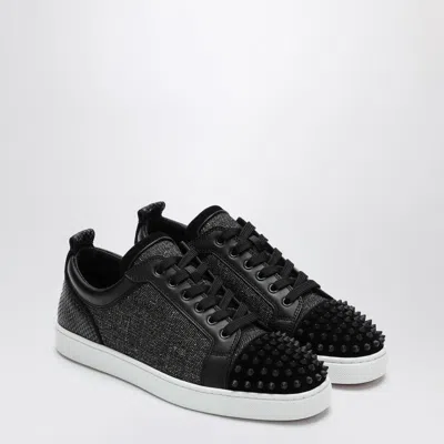 Shop Christian Louboutin Black Louis Junior Spiked Low-top Sneakers