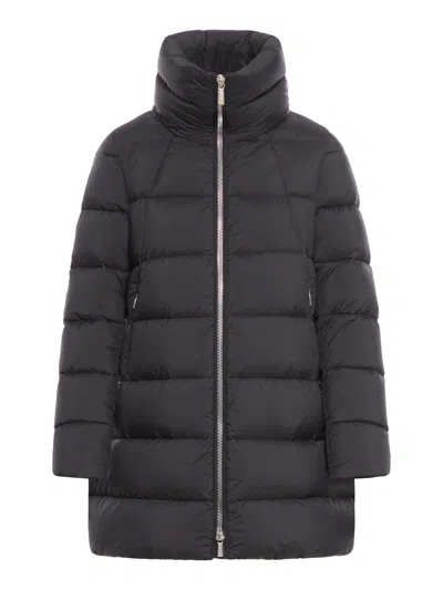 Moorer Alana Padded High-neck Coat In Black
