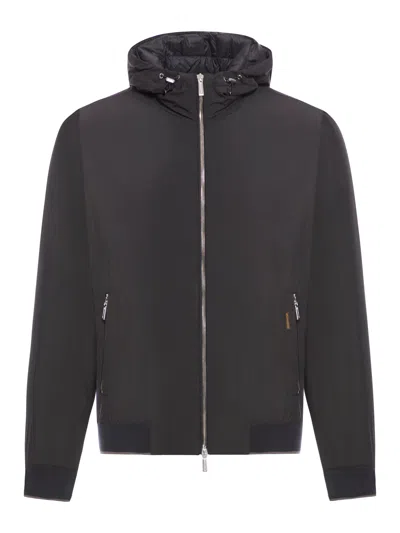 Moorer Oniro-stp Bomber Jacket In Black