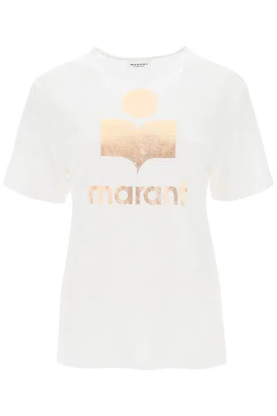 Isabel Marant Étoile Isabel Marant Etoile Zewel T-shirt With Metallic Logo Print In White