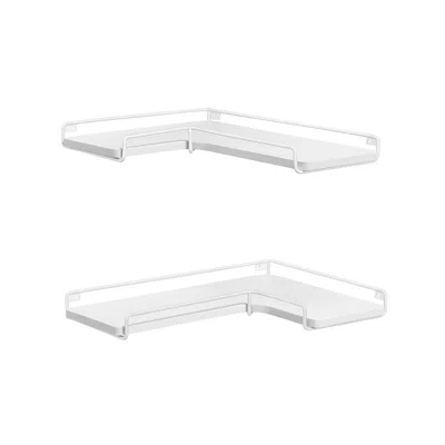 Breebe Set Of 2 Wall-mounted Corner Shelves Cloud White