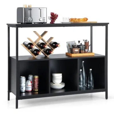 Hivvago Modern Kitchen Buffet Sideboard With 3 Compartments-black