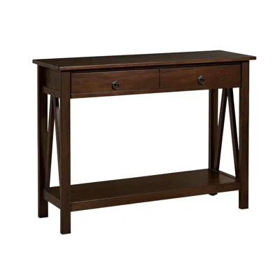 Quikfurn 2-drawer Console Sofa Table Living Room Storage Shelf In Brown