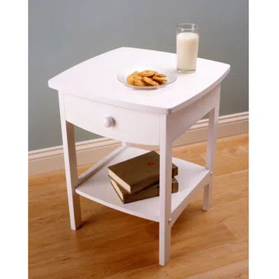 Quikfurn White Wood Contemporary 1-drawer Bedside Table Nightstand