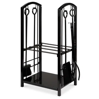 Quikfurn 5 Piece Vintage Firewood Log Rack Holder Tools Set