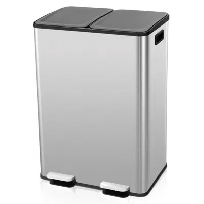 Quikfurn Dual 8-gallon Step Trash Can Recycle Bin Food Waste Kitchen Compost Container