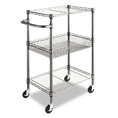 Quikfurn 3-tier Metal Kitchen Cart / Utility Cart With Adjustable Shelves And Casters