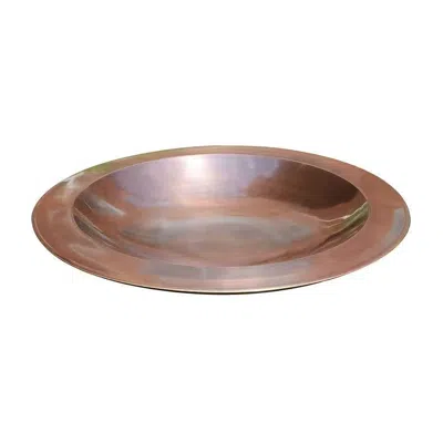 Quikfurn 24-inch Diameter Round Copper Plated Brass Large Bird Bath Rimmed Bowl Birdbath