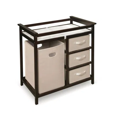 Quikfurn Baby Changing Table With 3 Baskets And Hamper In Espresso