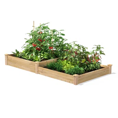 Quikfurn Farmhouse Pine Wood Raised Garden Bed 4 Ft X 12 Ft - Made In Usa