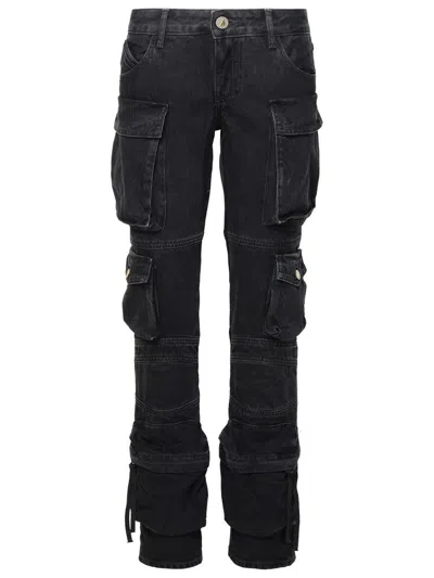 Attico Essie Flared Cargo Pants In Black