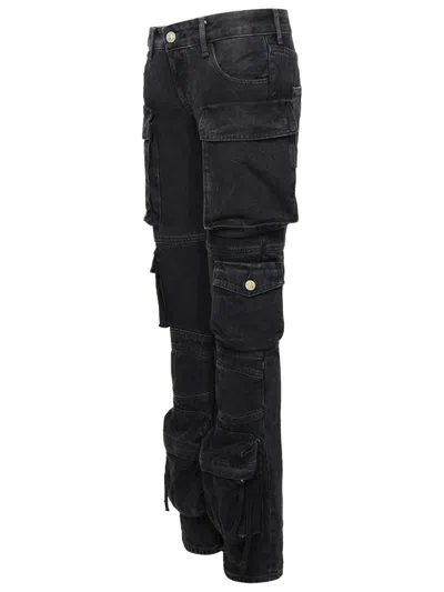 Attico Essie Flared Cargo Pants In Black