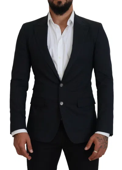 Dolce & Gabbana Black Single Breasted Formal Wool Blazer In Black