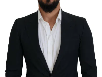 Dolce & Gabbana Black Single Breasted Formal Wool Blazer In Black