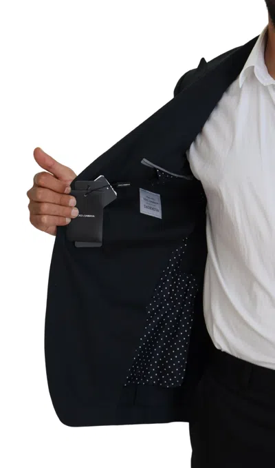 Dolce & Gabbana Black Single Breasted Formal Wool Blazer In Black