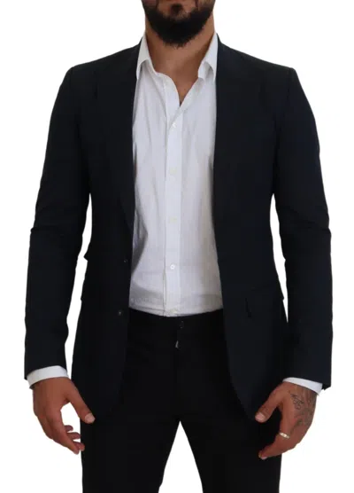 Dolce & Gabbana Black Single Breasted Formal Wool Blazer In Black