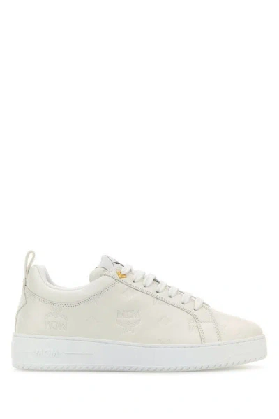 Mcm Neo Terrain Lo Sneakers In Monogram Leather In White