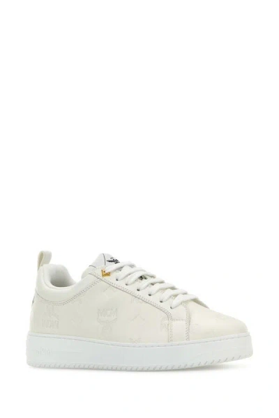 Mcm Neo Terrain Lo Sneakers In Monogram Leather In White