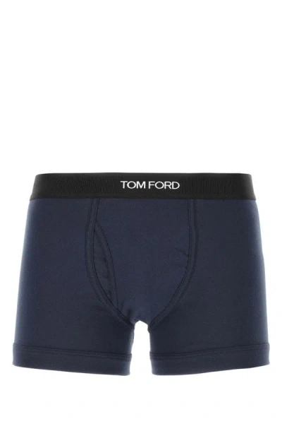 Tom Ford Boxer With Logo And Stretch Design In Blue