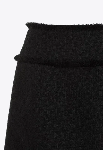 Dolce & Gabbana Wool-blend Tweed Miniskirt In Black