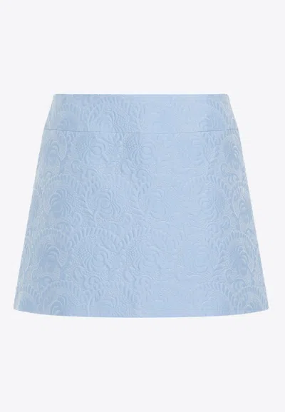 Shop Dolce & Gabbana A-line Mini Skirt In Blue