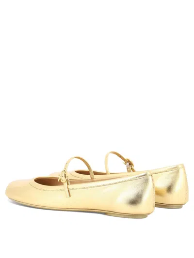 Shop Gianvito Rossi "carla" Ballet Flats In Gold