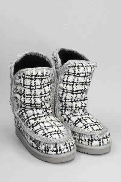 Mou Eskimo 24 Low Heels Ankle Boots In White