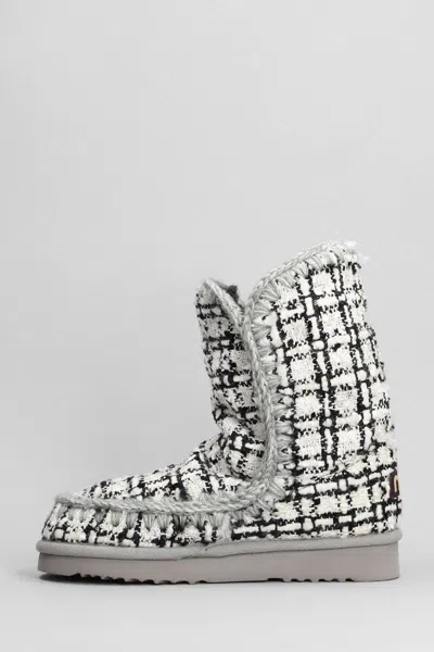 Mou Eskimo 24 Low Heels Ankle Boots In White