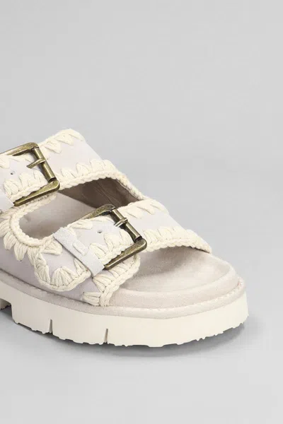 Mou Low Bio Flats In Grey Suede In Grey