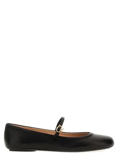 Gianvito Rossi Mary Ribbon Patent Leather Ballet Flats In Black