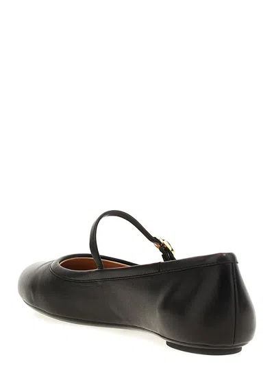 Gianvito Rossi Mary Ribbon Patent Leather Ballet Flats In Black