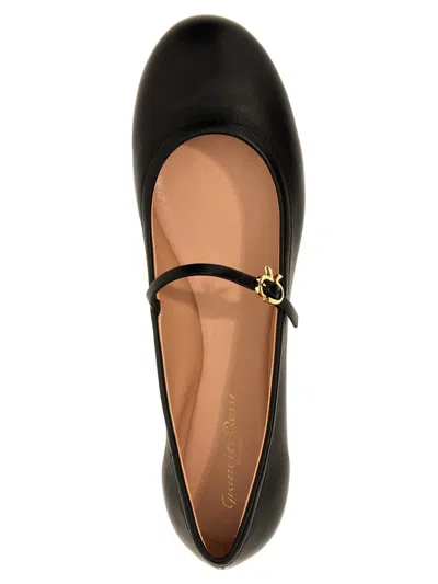 Gianvito Rossi Mary Ribbon Patent Leather Ballet Flats In Black