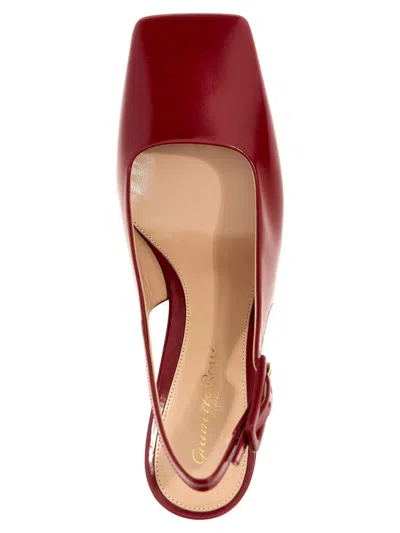 Gianvito Rossi Stiletto Heel 'ric' Slingbacks In Red