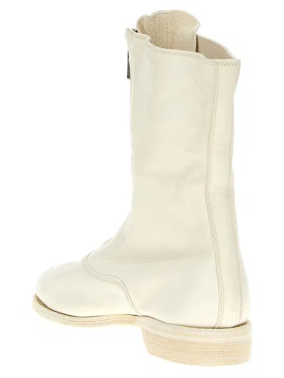 Guidi Women 310 Front Zip Military Boot In White