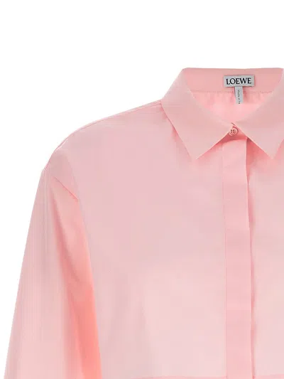 Loewe Cropped Shirt In Cotton In Pink