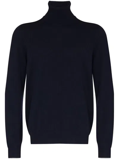 Shop Brunello Cucinelli Cashmere Turtle-neck Sweater In Blue