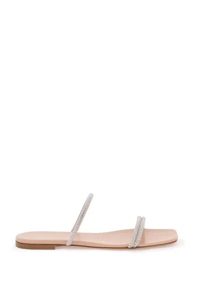 Shop Gianvito Rossi Cannes Slides In Argento