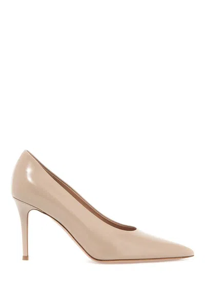 Shop Gianvito Rossi Leather Robbie Décollet In Beige