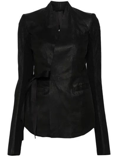 Shop Rick Owens Leather Jacket In Black