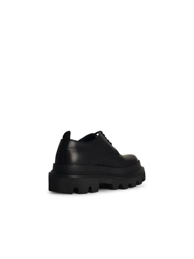 Dolce & Gabbana Scarpa 'derby' In Matt Black Leather Men In Black